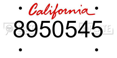 8950545 California License Plate