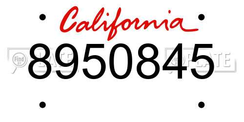 8950845 California License Plate