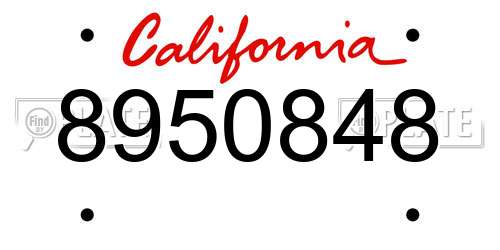 8950848 California License Plate