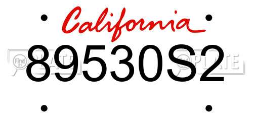 89530S2 California License Plate