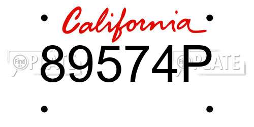 89574P California License Plate