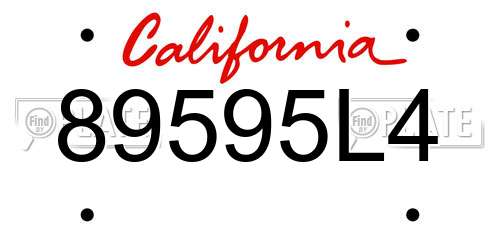 89595L4 California License Plate