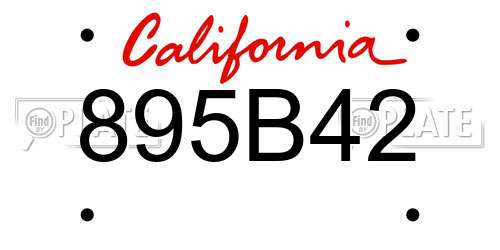 895B42 California License Plate