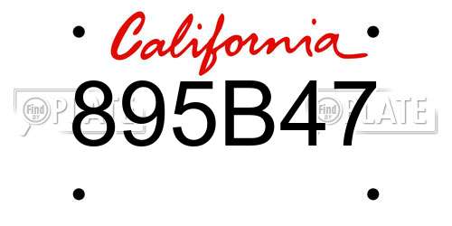 895B47 California License Plate