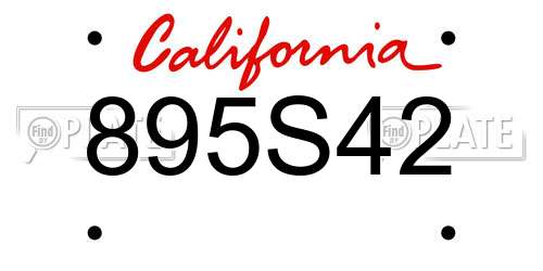 895S42 California License Plate