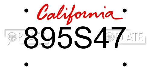 895S47 California License Plate