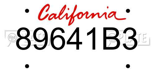 89641B3 California License Plate