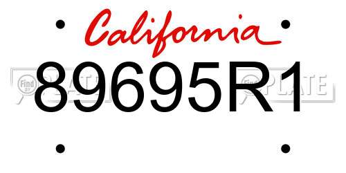 89695R1 California License Plate