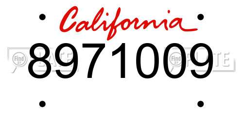 8971009 California License Plate