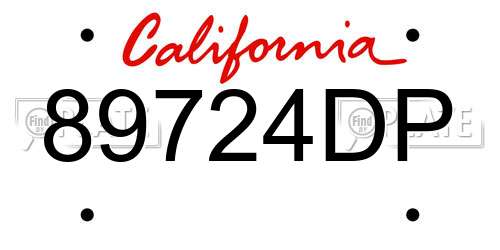 89724DP California License Plate