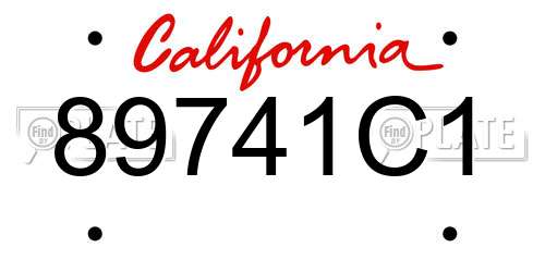 89741C1 California License Plate