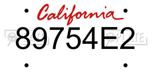 89754E2 California License Plate