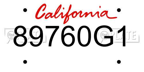 89760G1 California License Plate