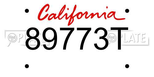 89773T California License Plate