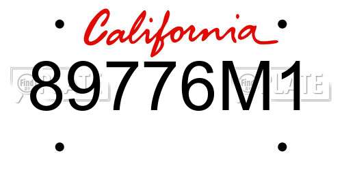 89776M1 California License Plate