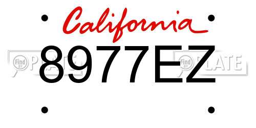 8977EZ California License Plate