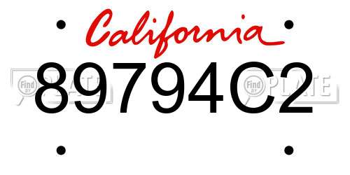 89794C2 California License Plate