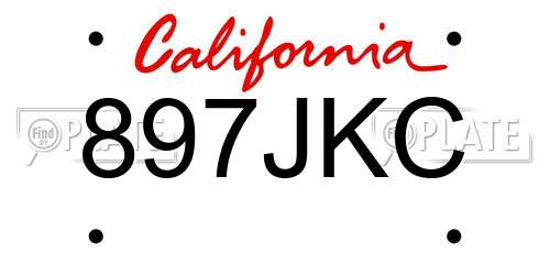 897JKC California License Plate