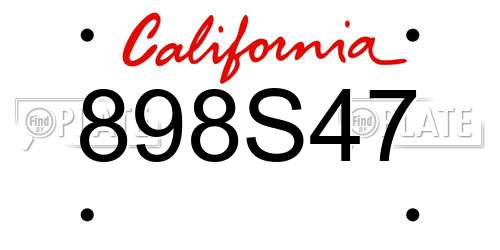 898S47 California License Plate
