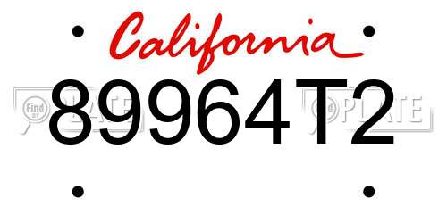 89964T2 California License Plate