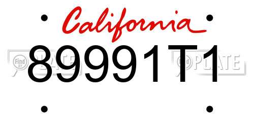 89991T1 California License Plate