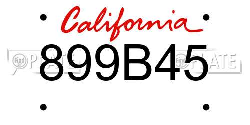 899B45 California License Plate