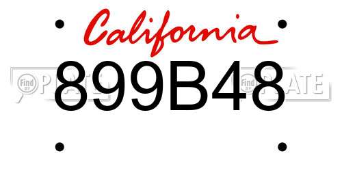 899B48 California License Plate