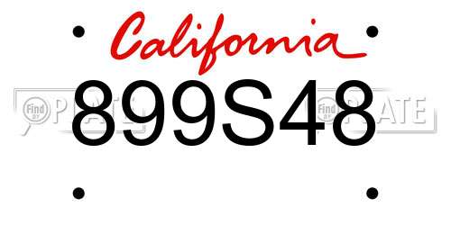899S48 California License Plate