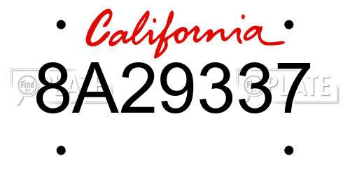 8A29337 California License Plate