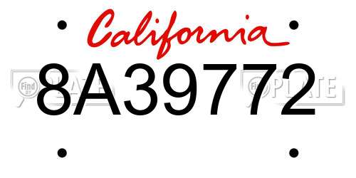 8A39772 California License Plate