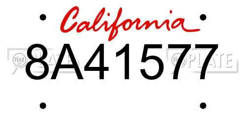 8A41577 California License Plate