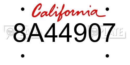 8A44907 California License Plate