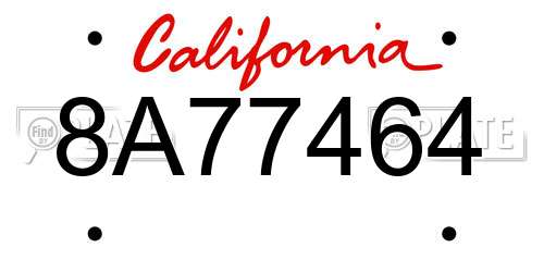 8A77464 California License Plate