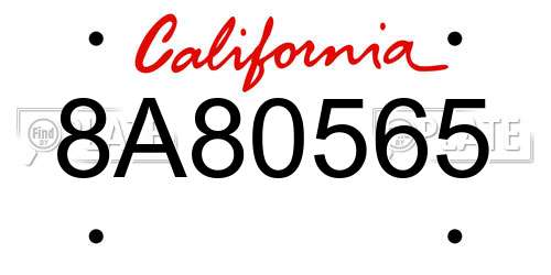 8A80565 California License Plate