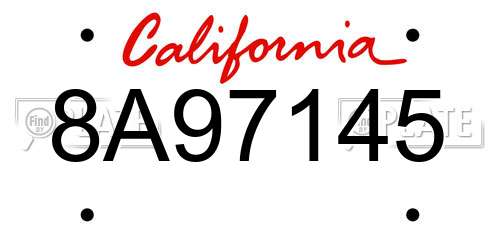8A97145 California License Plate
