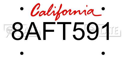 8AFT591 California License Plate