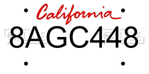8AGC448 California License Plate