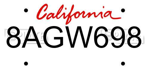8AGW698 California License Plate