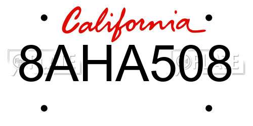 8AHA508 California License Plate