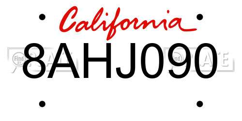 8AHJ090 California License Plate