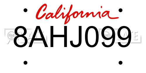 8AHJ099 California License Plate