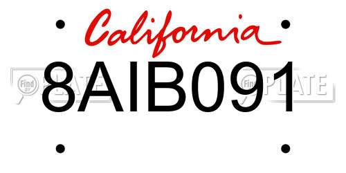 8AIB091 California License Plate
