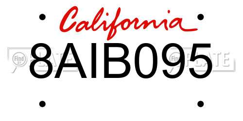 8AIB095 California License Plate