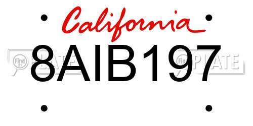8AIB197 California License Plate