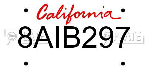 8AIB297 California License Plate