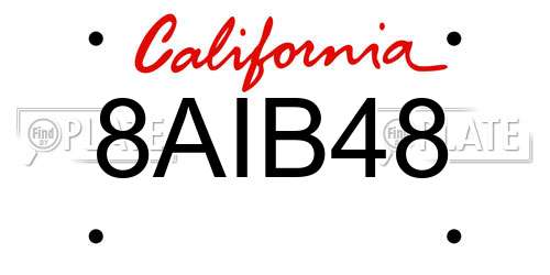 8AIB48 California License Plate