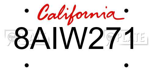 8AIW271 California License Plate