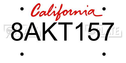 8AKT157 California License Plate