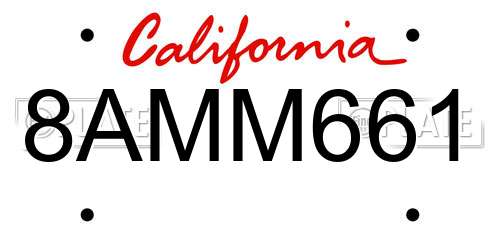 8AMM661 California License Plate