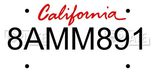 8AMM891 California License Plate
